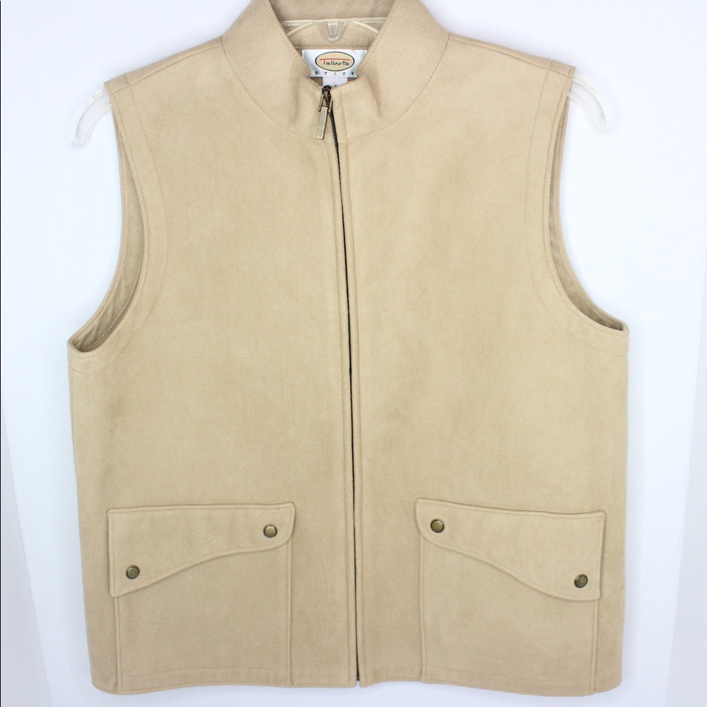 Talbots Women Tan suede vest size Small
